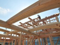 <p class="eigo"><span class="small">兵庫県宝塚市</br>
珈琲屋らんぷ 宝塚店様</br></span>建設中の事例</p>